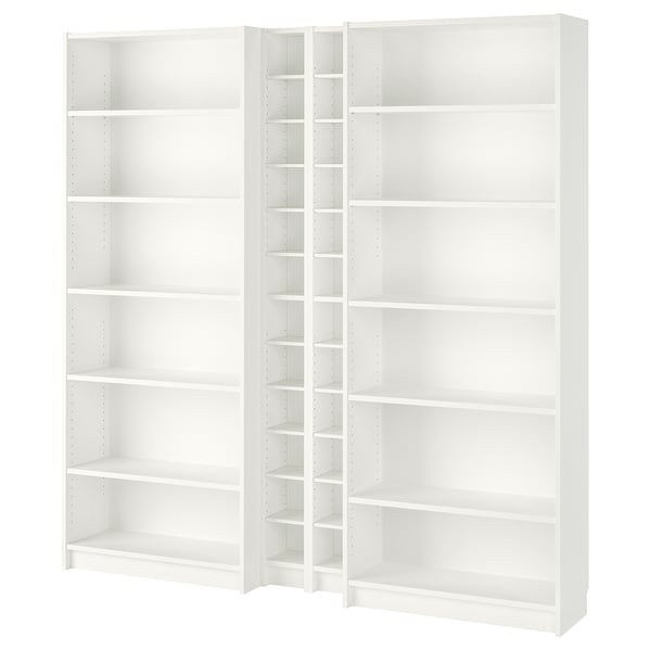 BILLY / GNEDBY bookcase, white, 200x28x202 cm
