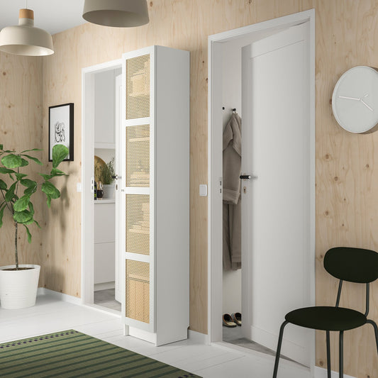 BILLY / HÖGADAL bookcase with door, white, 40x30x202 cm