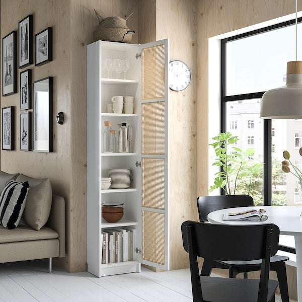 BILLY / HÖGADAL - Bookcase with door, white, 40x30x202 cm