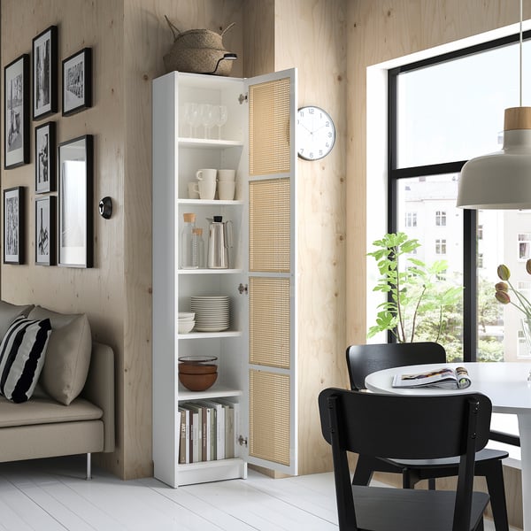 BILLY / HÖGADAL - BILLY / HÖGADAL Bookcase with door, white, 40x30x202 cm