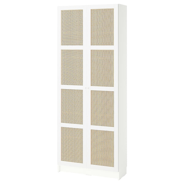 BILLY / HÖGADAL - Bookcase with doors, white, 80x30x202 cm