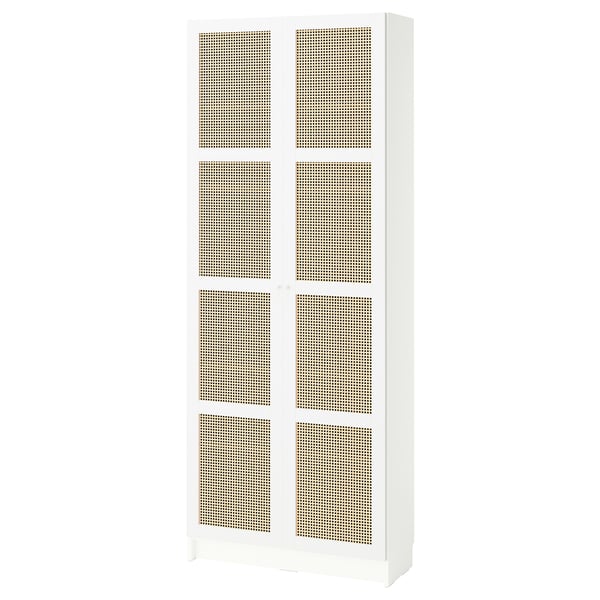 BILLY / HÖGADAL bookcase with doors, white, 80x30x202 cm