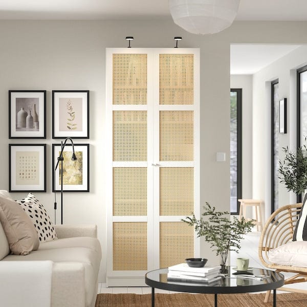 Ikea BILLY / HÖGADAL - Bookcase with doors, white, 80x30x202 cm