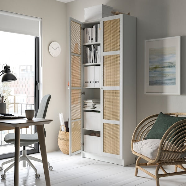 BILLY / HÖGADAL - Bookcase with doors, white, 80x30x202 cm