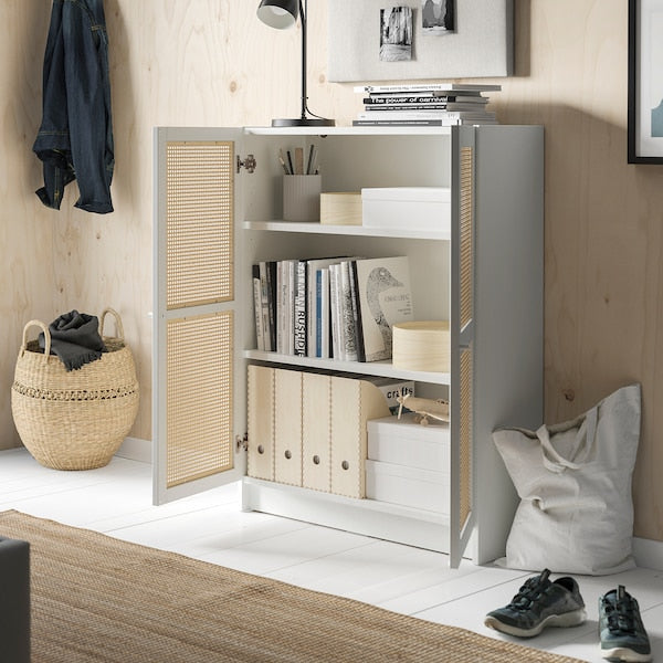 BILLY / HÖGADAL - Bookcase with doors, white, 80x30x106 cm