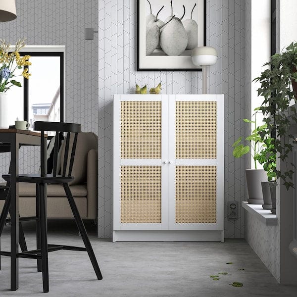 Ikea BILLY / HÖGADAL - Bookcase with doors, white, 80x30x106 cm