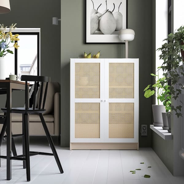 Ikea BILLY / HÖGADAL - Bookcase with doors, birch effect,80x30x106 cm