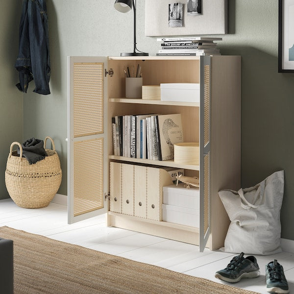 BILLY / HÖGADAL - Bookcase with doors, birch effect,80x30x106 cm