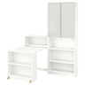 BILLY / HÖGBO bookcase comb w foldable table, white, 160x202 cm