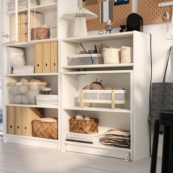 BILLY / HÖGBO - BILLY / HÖGBO Bookcase comb w foldable table, white, 160x202 cm