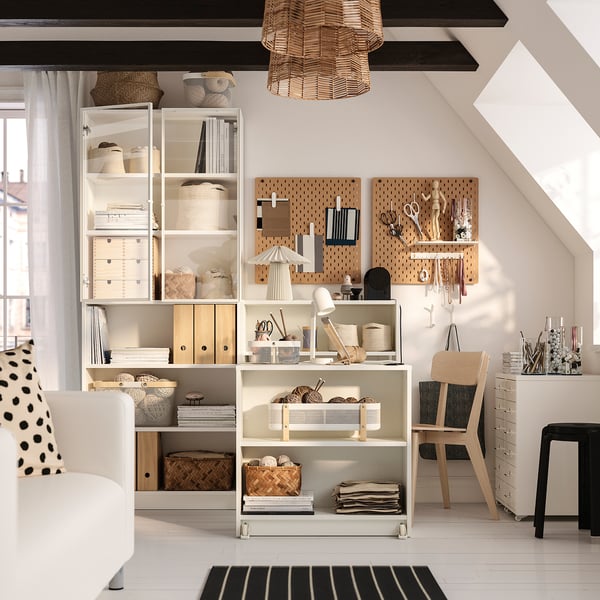BILLY / HÖGBO - BILLY / HÖGBO Bookcase comb w foldable table, white, 160x202 cm