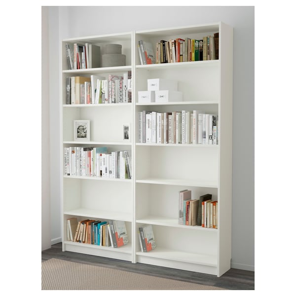 BILLY bookcase, white, 160x28x202 cm