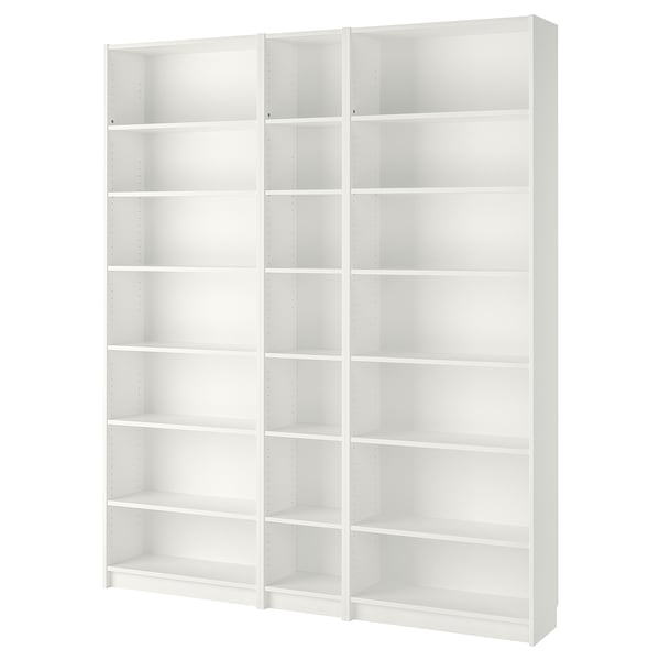 BILLY bookcase, white, 200x28x237 cm
