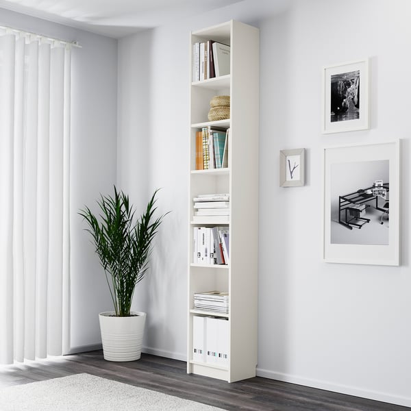 BILLY bookcase, white, 40x28x237 cm