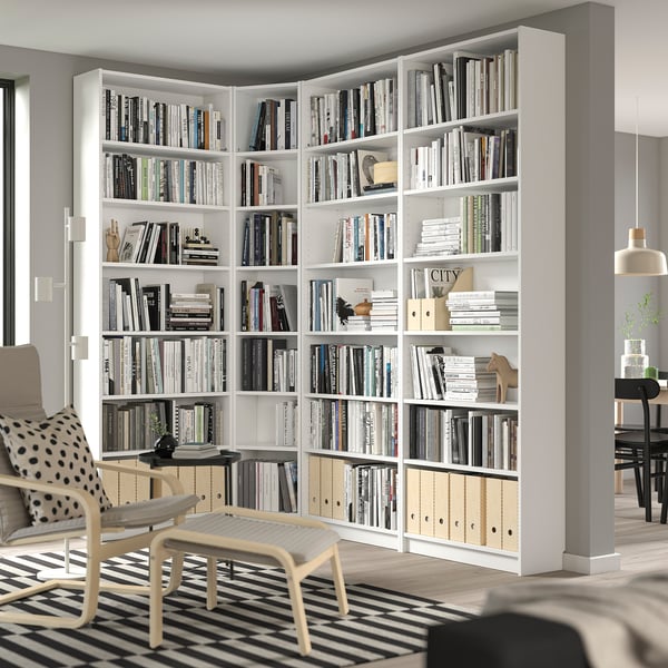 BILLY bookcase, white, 215/135x28x237 cm