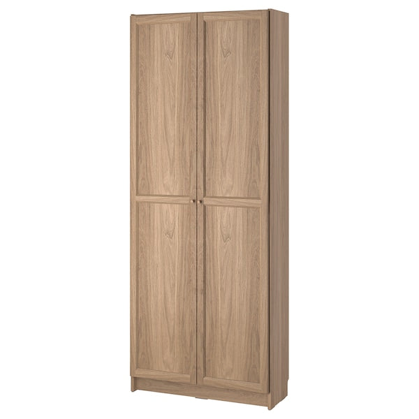BILLY - Bookcase with doors, oak effect,80x30x202 cm