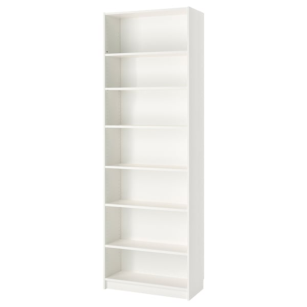 BILLY bookcase with height extension unit, white, 80x39x237 cm
