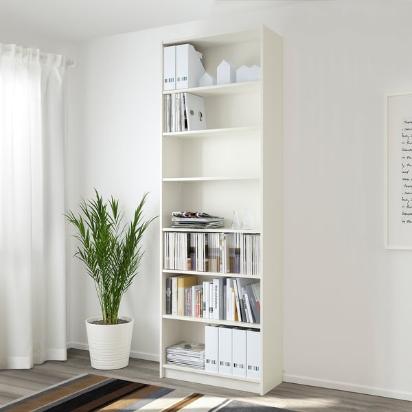 BILLY bookcase with height extension unit, white, 80x39x237 cm