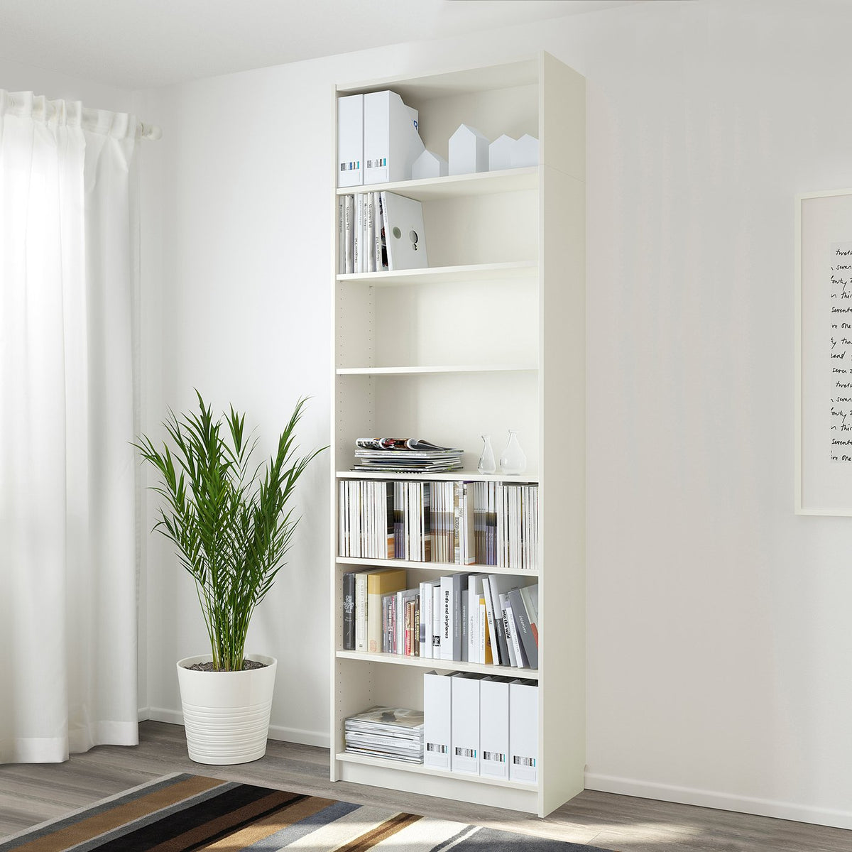 BILLY bookcase with height extension unit, white, 80x39x237 cm