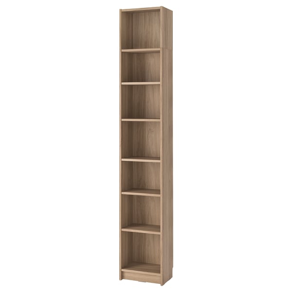 BILLY bookcase with height extension unit, oak effect, 40x28x237 cm