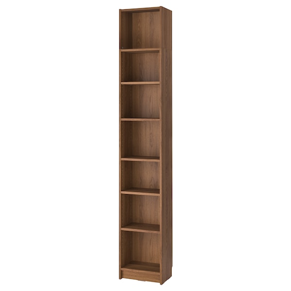 BILLY - Bookcase with height extension unit, brown walnut effect, 40x28x237 cm