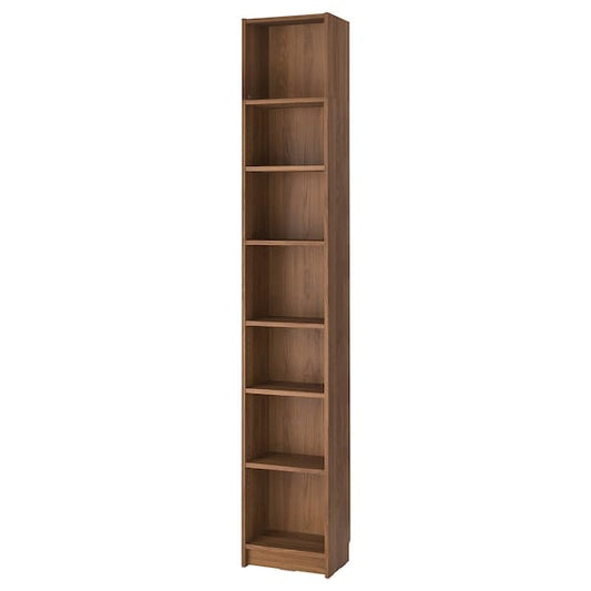 BILLY - Bookcase with height extension unit, brown walnut effect, 40x28x237 cm