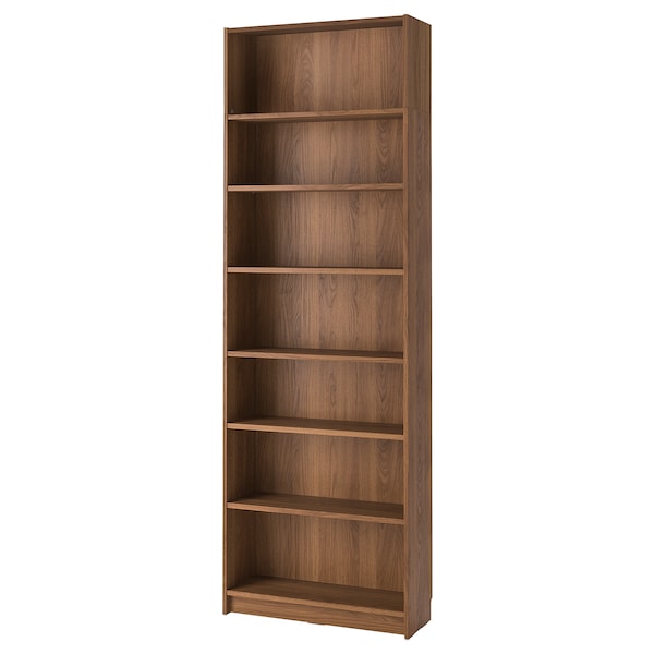 BILLY - Bookcase with height extension unit, brown walnut effect, 80x28x237 cm