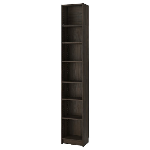 BILLY - Bookcase with top element, dark brown oak effect,40x28x237 cm