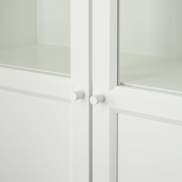 BILLY / OXBERG bookcase with panel/glass doors, white, 80x41x202 cm