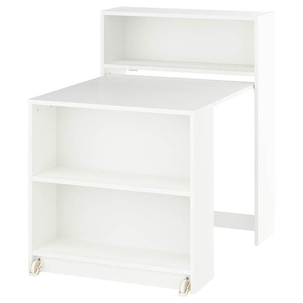 BILLY bookcase with foldable table, white, 80x33/112x106 cm