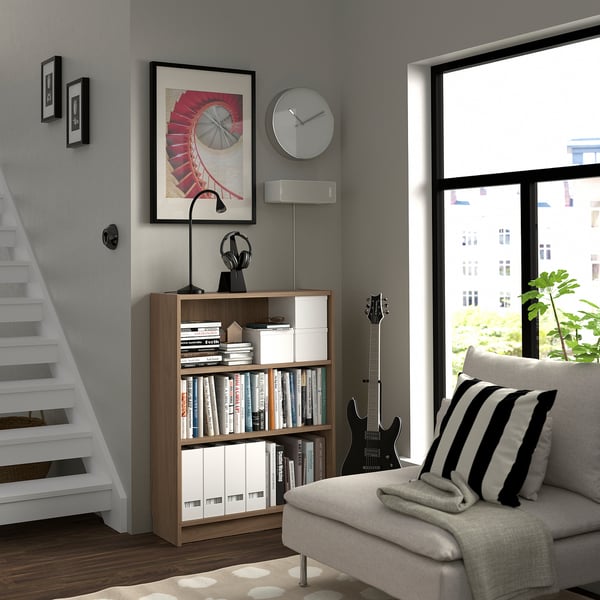 BILLY bookcase, oak effect, 80x28x106 cm