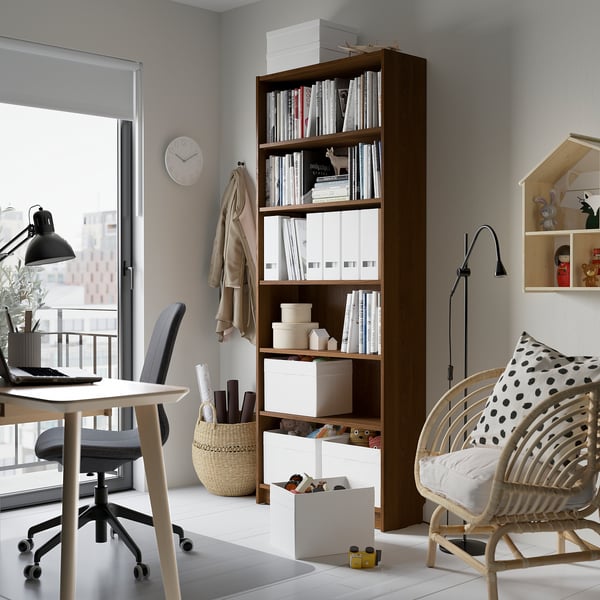 BILLY - BILLY Bookcase, brown walnut effect, 80x28x202 cm