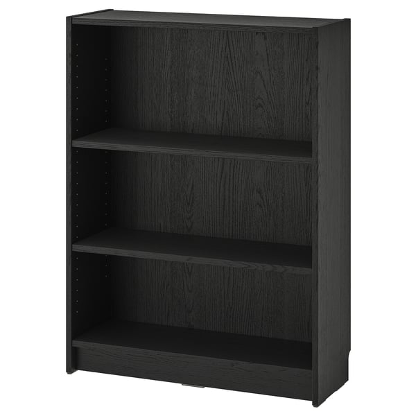 BILLY bookcase, black oak effect, 80x28x106 cm