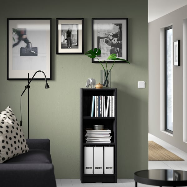 BILLY bookcase, black oak effect, 40x28x106 cm