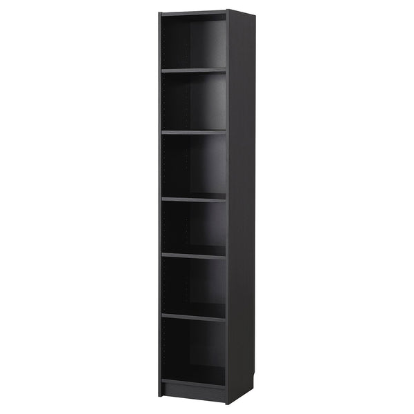 BILLY bookcase, black oak effect, 40x202x39 cm