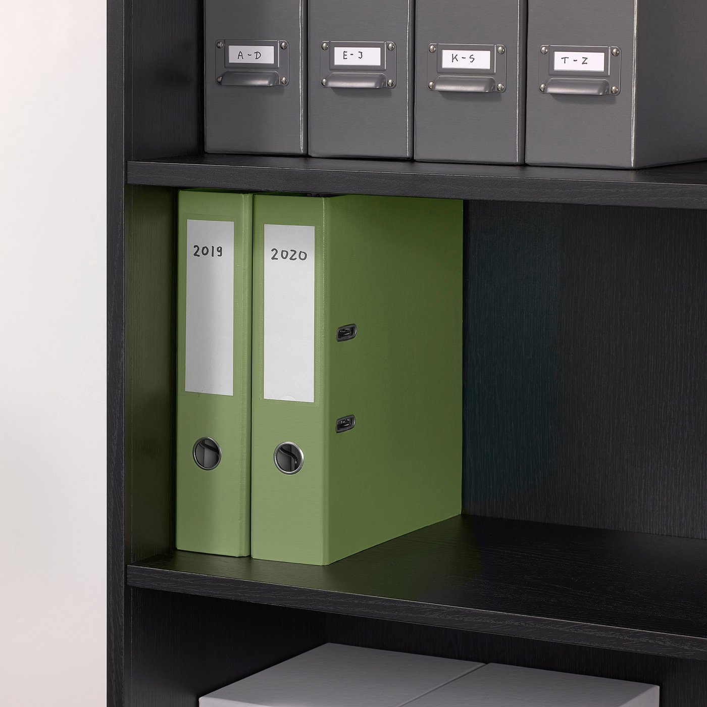 BILLY bookcase, black oak effect, 80x39x202 cm