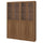 BILLY / OXBERG - BILLY / OXBERG Bookcase comb w panel/glass doors, brown walnut effect, 160x30x202 cm