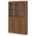BILLY / OXBERG - BILLY / OXBERG Bookcase comb w panel/glass doors, brown walnut effect, 120x30x202 cm