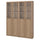 BILLY / OXBERG - BILLY / OXBERG Bookcase comb w panel/glass doors, oak effect, 160x30x202 cm