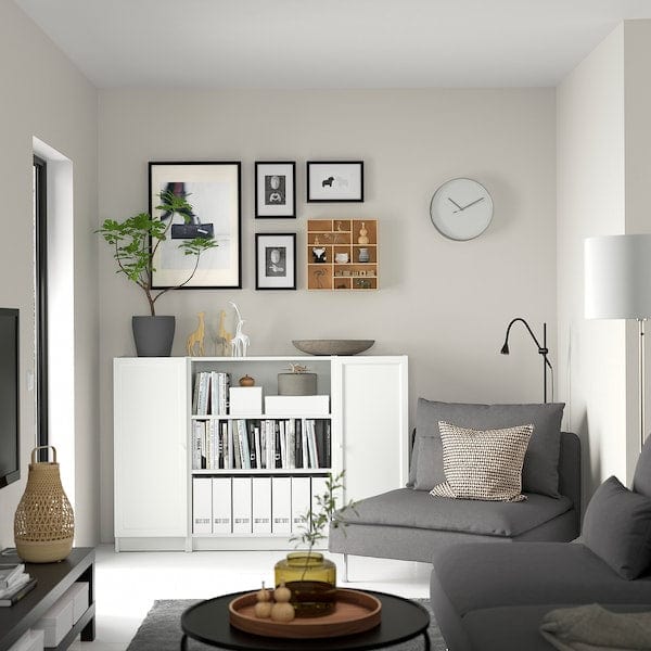 Ikea BILLY / OXBERG - Bookcase combination with doors, white, 160x106 cm