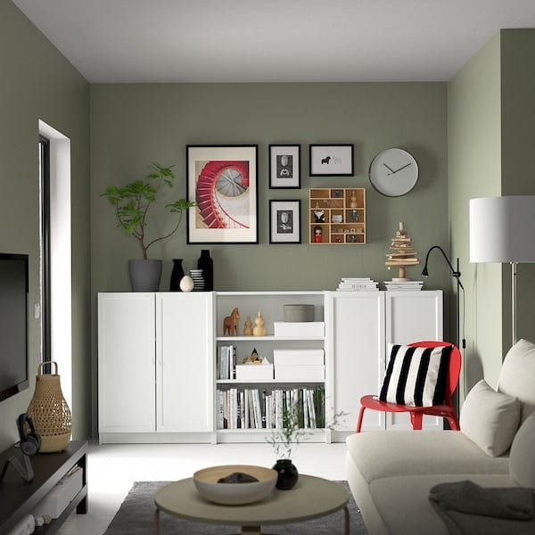 Ikea BILLY / OXBERG - Bookcase combination with doors, white, 240x30x106 cm
