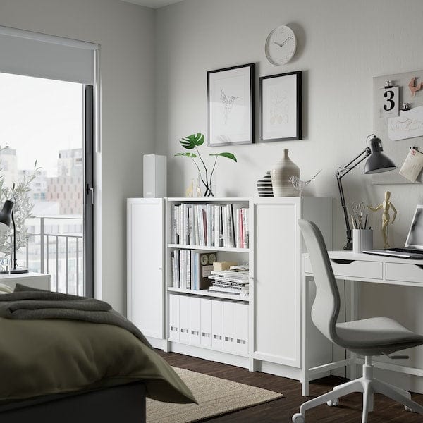 Ikea BILLY / OXBERG - Bookcase combination with doors, white, 160x106 cm