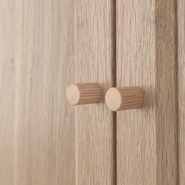BILLY / OXBERG bookcase combination with doors, oak effect, 240x30x106 cm