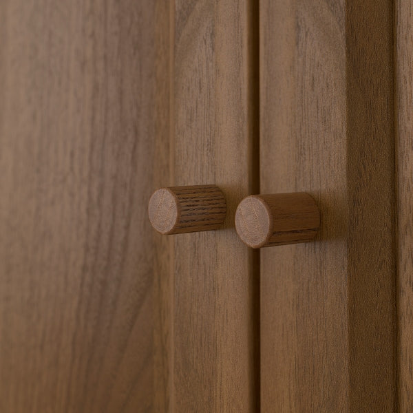 BILLY / OXBERG - Bookcase combination with doors, brown walnut effect, 240x30x106 cm