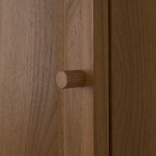 BILLY / OXBERG bookcase combination with doors, brown walnut effect, 160x106 cm