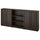 BILLY / OXBERG bookcase combination with doors, dark brown oak effect, 240x30x106 cm