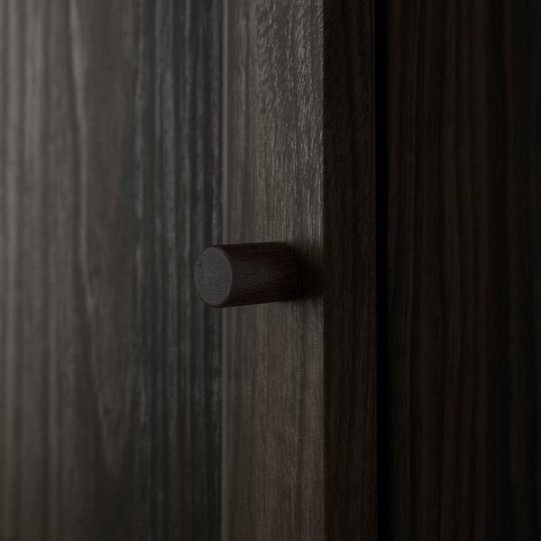 BILLY / OXBERG bookcase combination with doors, dark brown oak effect, 160x106 cm