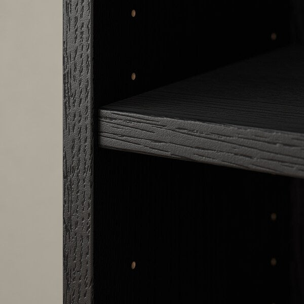 BILLY / OXBERG - Bookcase combination with doors, black oak effect, 240x30x106 cm