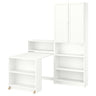 BILLY / OXBERG bookcase comb w foldable table, white, 160x202 cm