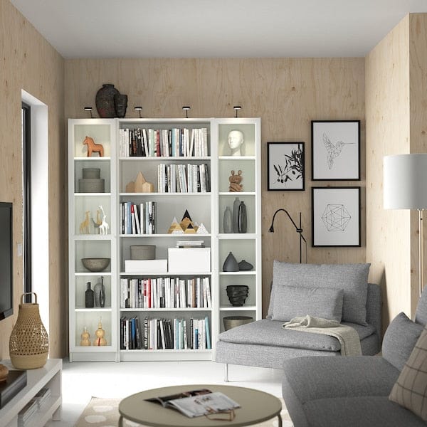 Ikea BILLY / OXBERG - Bookcase combination w glass doors, white, 160x202 cm